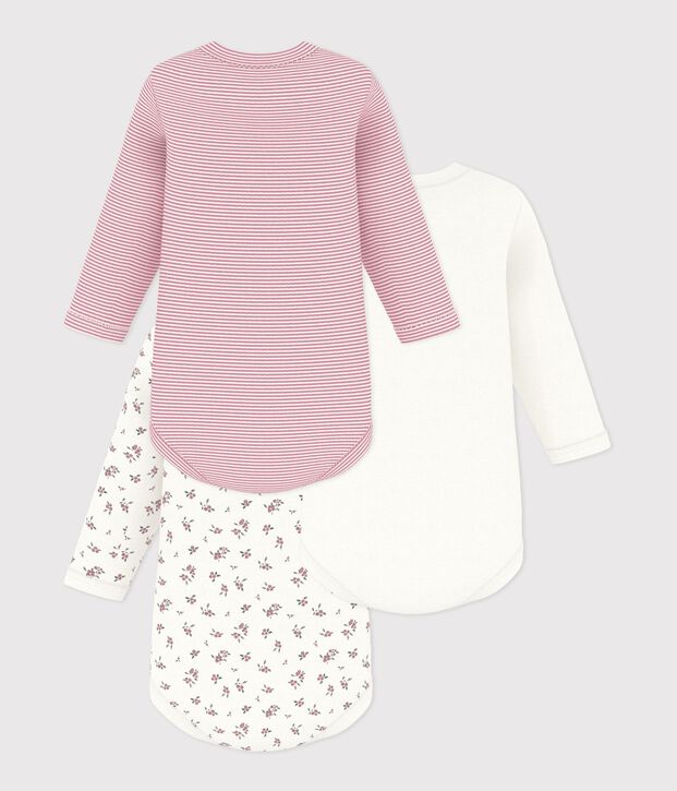 Setje van katoenen body's met lange mouwen en bosbessenprint voor baby's multicouleur
