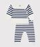 Ensemble 2 pièces bébé rayure marinière en tricot bleu MARSHMALLOW/ SOIR
