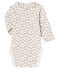 Body naissance manches longues bébé fille en côte blanc MARSHMALLOW/rose CHARME/ MULTICO
