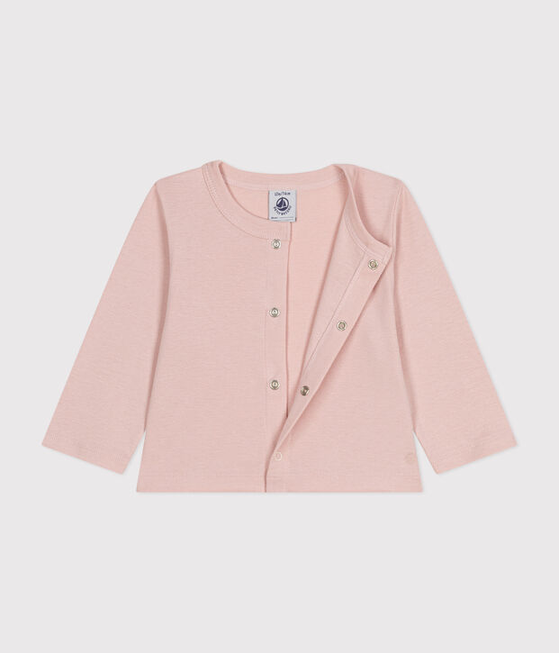 Katoenen babycardigan roze
