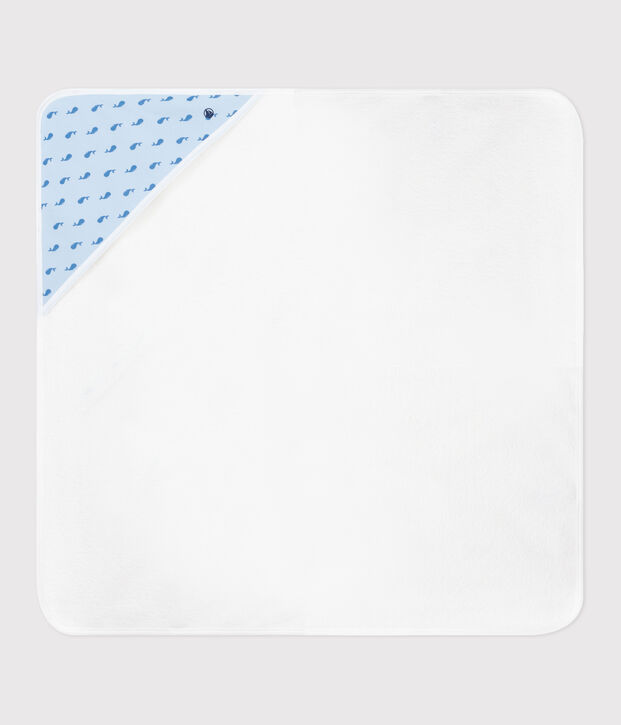 Katoenen badcape voor baby's blauw/blauw