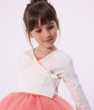Cardigan cache-c&oelig;ur enfant en coton uni