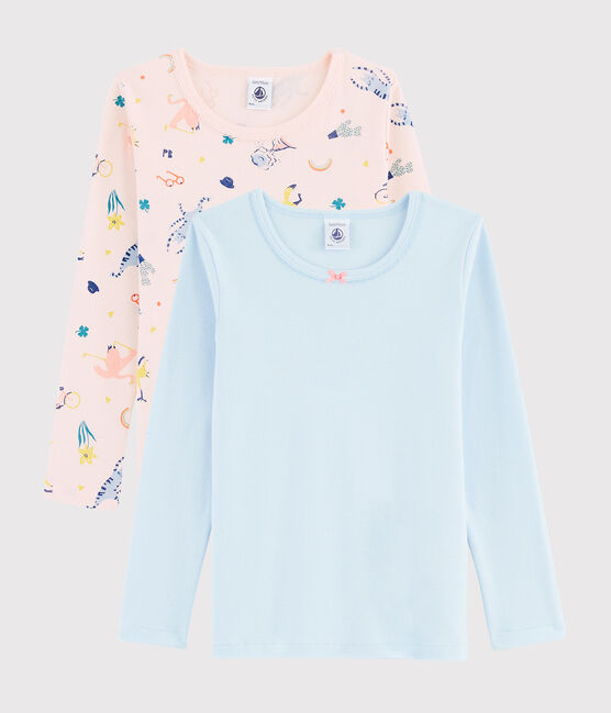 Lot de 2 tee-shirts manches longues animaux yoga petite fille variante 1