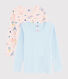 Set met 2 T-shirts lange mouwen meisjes met dieren en yoga