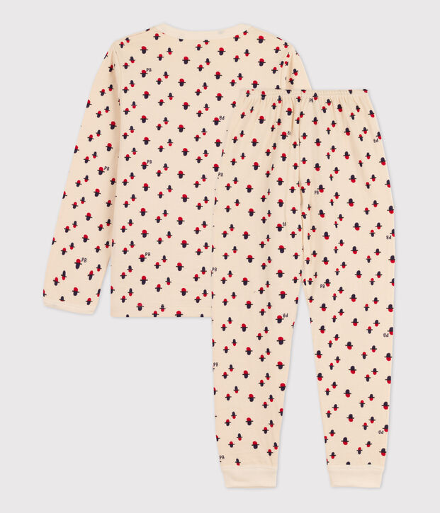 Pyjama en tubique enfant &eacute;cru/rouge/multicouleur