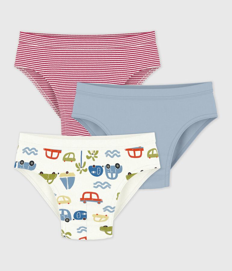 Lot de slips enfant en coton imprim&eacute; voitures multicouleur