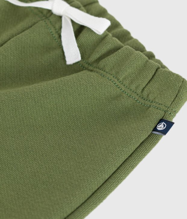 Effen katoenen joggingbroek voor baby's OLIVINE