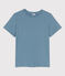 Tee-shirt LE DROIT col rond en coton bio Femme bleu ROVER