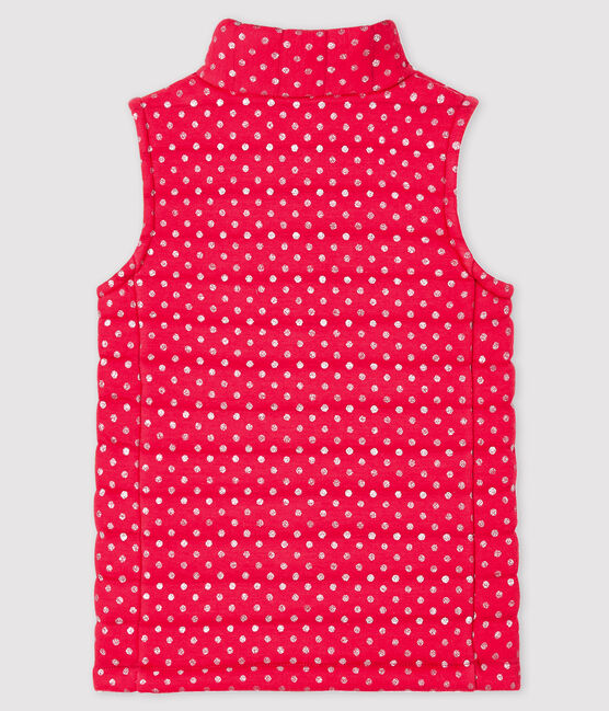 Blouson sans manche fille rose POPPY/gris ARGENT