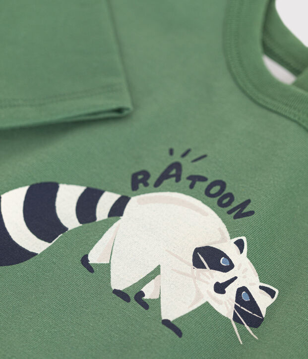 T-shirt van dunne jersey met lange mouw voor baby's groen