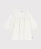 Babyjurkje van corduroy met lange mouwen en borduursel ecru MILK/ ARGENT