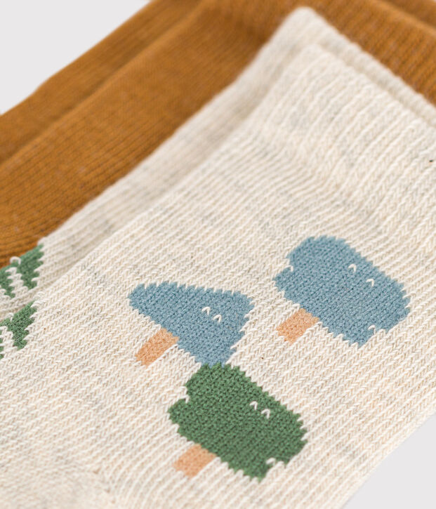 2 paires de chaussettes en coton sapins b&eacute;b&eacute; multicouleur
