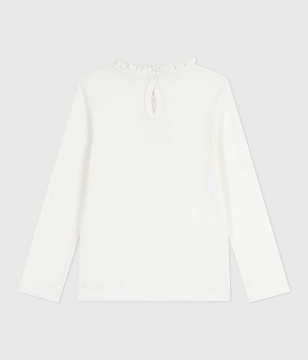 Tee-shirt enfant manches longues en coton uni blanc