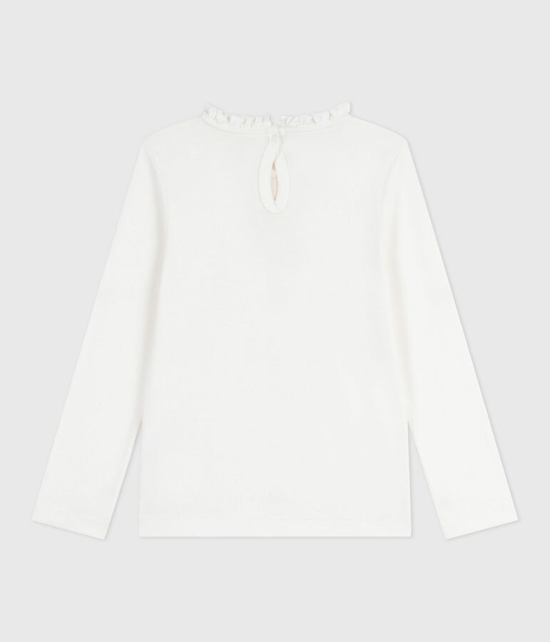 Tee-shirt enfant manches longues en coton uni blanc