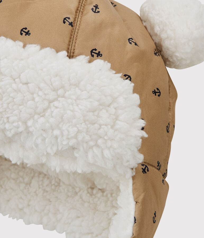 Chapka imperm&eacute;able b&eacute;b&eacute;. beige JERRYCAN/bleu SMOKING