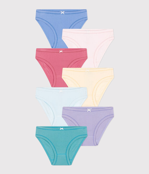 Lot de 7 culottes unies en coton enfant multicouleur