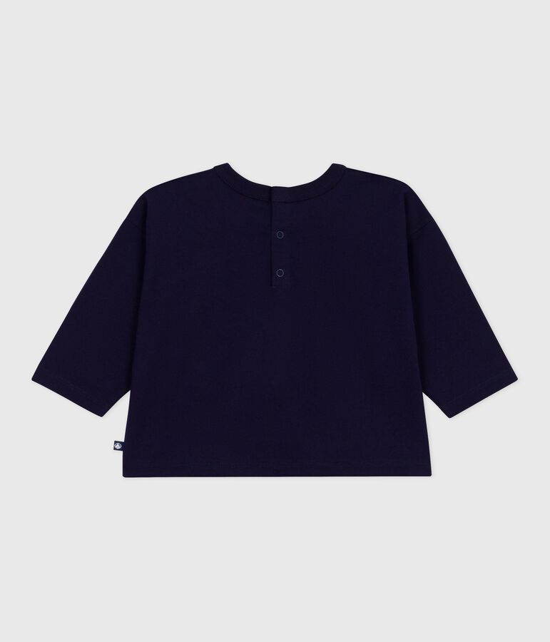 Baby T-shirt van katoen met lange mouwen blauw