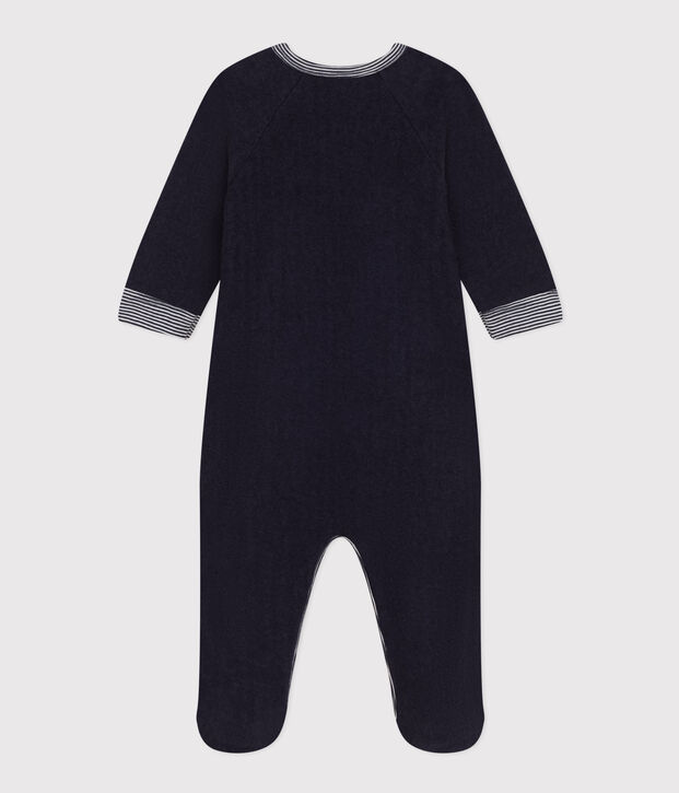 Pyjama en bouclette &eacute;ponge b&eacute;b&eacute; bleu marine