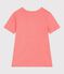 Dames-T-shirt van effen katoen met korte mouwen roze