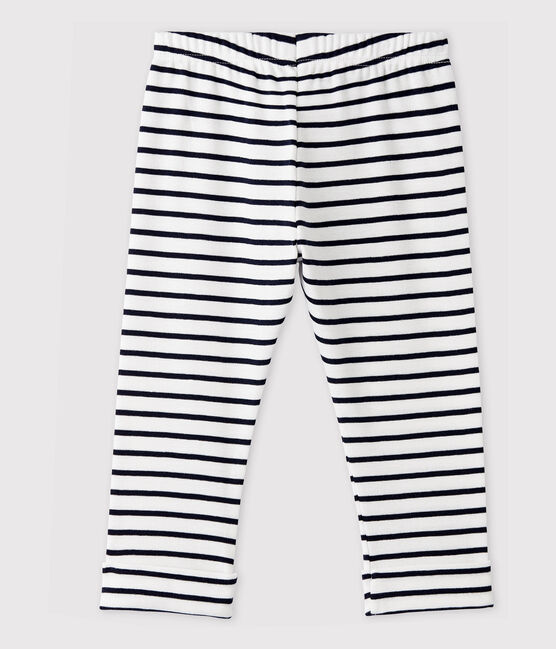 Pantalon en coton bébé fille/bébé garçon blanc MARSHMALLOW/bleu SMOKING