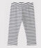 Pantalon en coton bébé fille/bébé garçon blanc MARSHMALLOW/bleu SMOKING