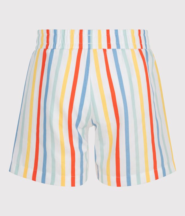 Gestreepte zwemshort voor kinderen wit/multicouleur