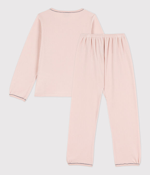 Fluwelen meisjespyjama roze