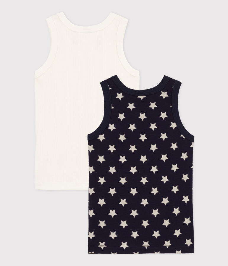 Set van 2 jongenshemdjes met sterrenprint in katoen multicouleur