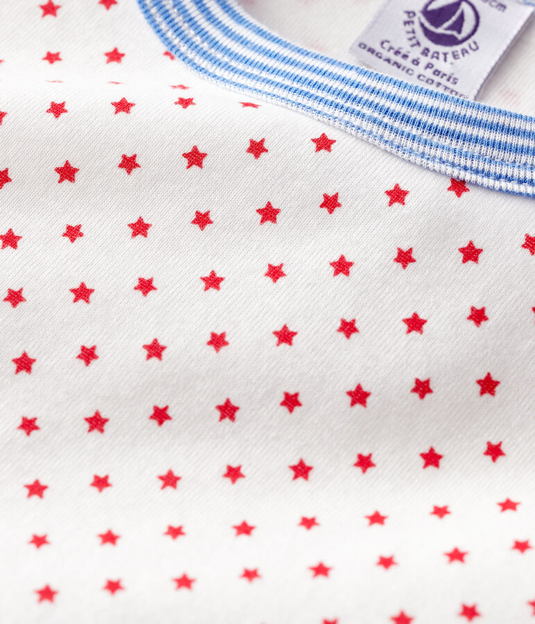 Pyjama &agrave; motifs en coton enfant blanc MARSHMALLOW/rouge PEPS