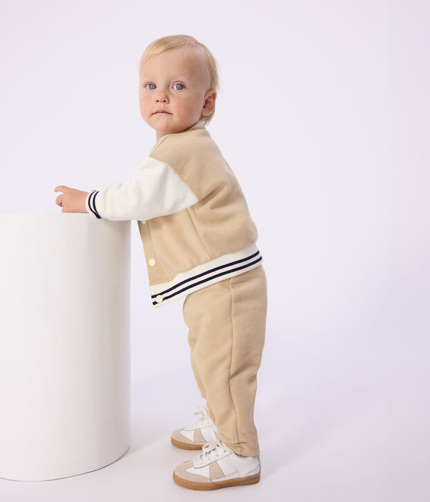 Pantalon de jogging b&eacute;b&eacute; en coton uni beige