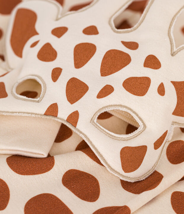 Katoenen verkleedpyjama voor kinderen ecru/bruin