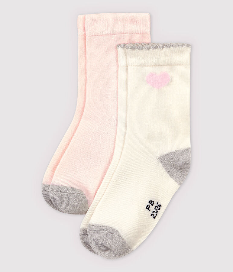 Lot de 2 paires de chaussettes enfant fille multicouleur