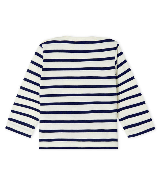 Marinière co-création bébé mixte beige COQUILLE/bleu SMOKING