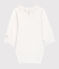 Body à col  bébé fille en coton biologique blanc MARSHMALLOW