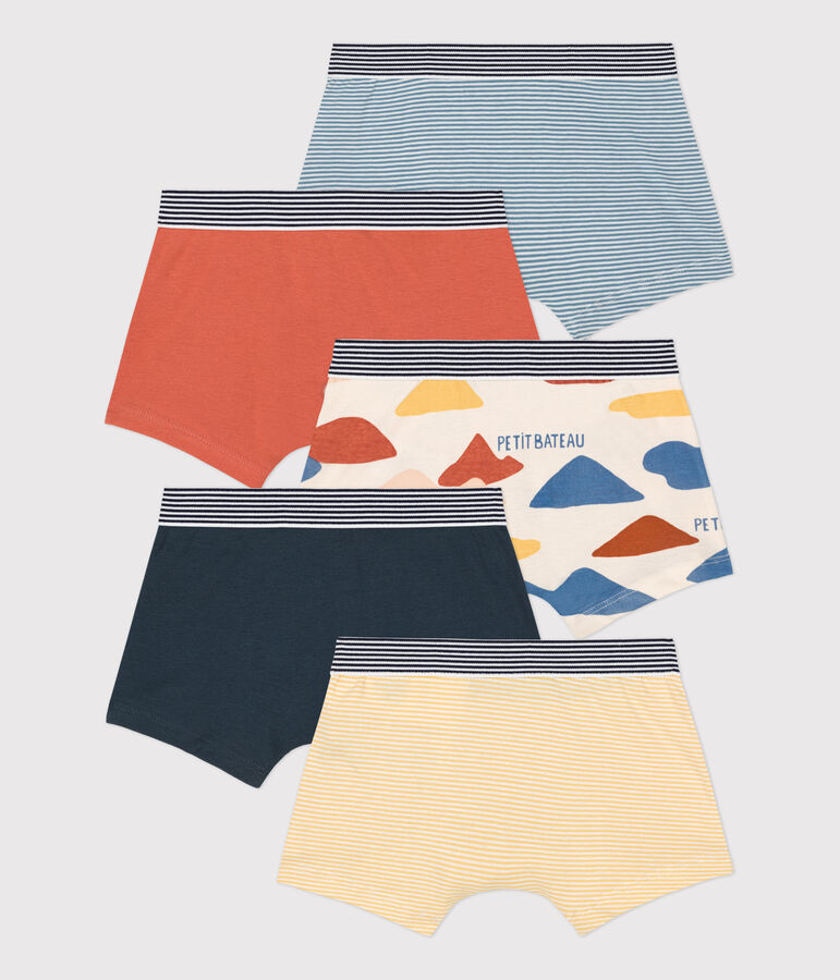 Lot de 5 boxers petit gar&ccedil;on en coton multicouleur