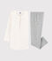 Meisjesnachthemd met legging en sterren in tubic wit MARSHMALLOW/grijs ARGENT