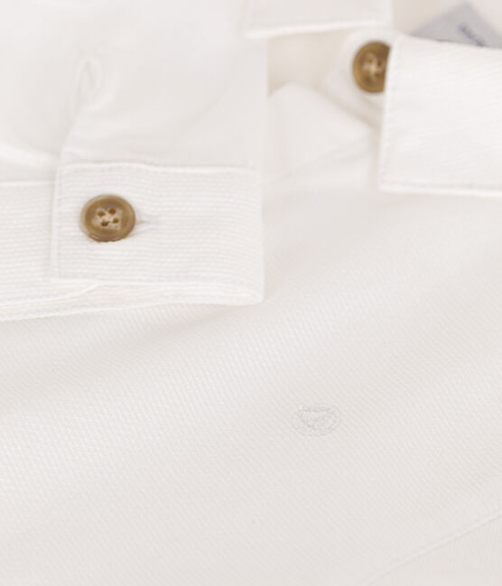 Chemise en piqué de coton bébé blanc ECUME