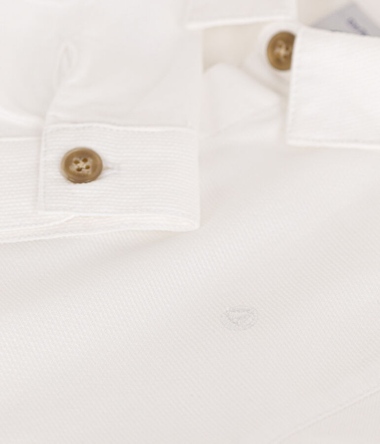 Chemise en piqu&eacute; de coton b&eacute;b&eacute; blanc