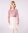 Robe enfant manches longues en coton et tulle rouge MILK/ AMARANTE