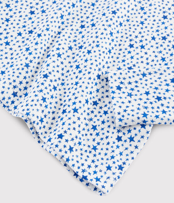 Pyjama à étoiles bleues petit garçon en tubique blanc MARSHMALLOW/blanc MULTICO