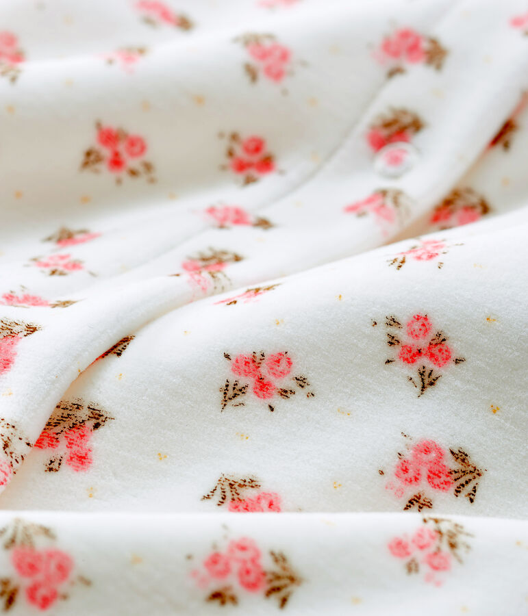 Fluwelen bodyjama babymeisje wit/multicouleur