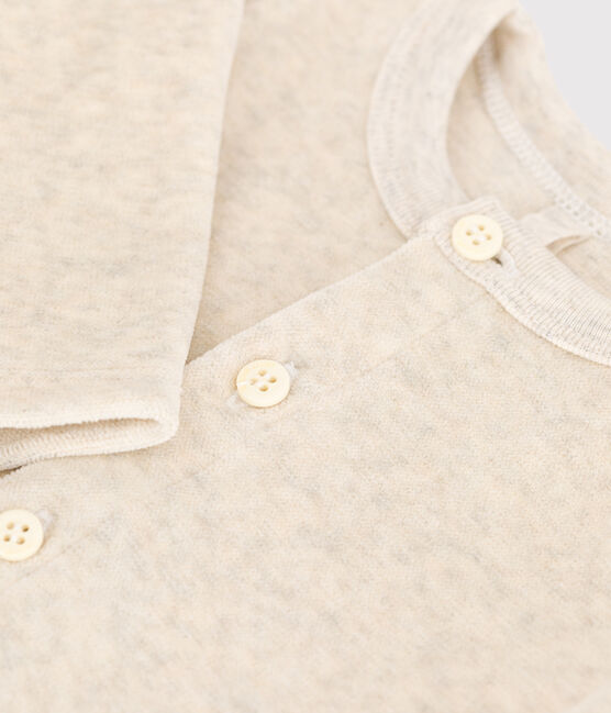 Babycardigan van katoenen velours beige MONTELIMAR CHINE