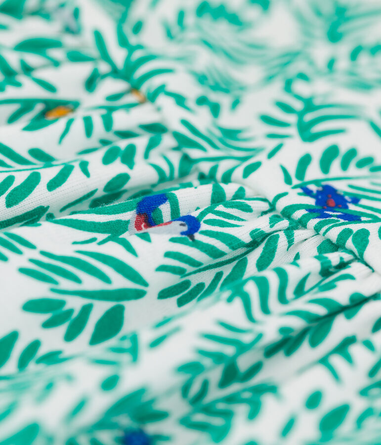 Katoenen babyjurk. wit/multicouleur