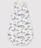 Toile de Jouy Paris slaapzak voor baby's van ribstof wit MARSHMALLOW/blauw MEDIEVAL