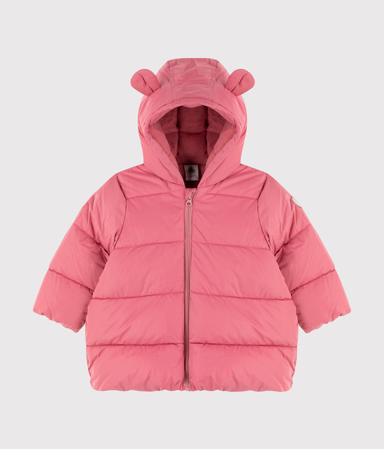 Gecapitonneerde effen donsjas baby meisje roze CHEEK