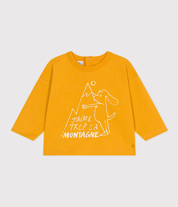 Tee-shirt manches longues en jersey b&eacute;b&eacute; jaune