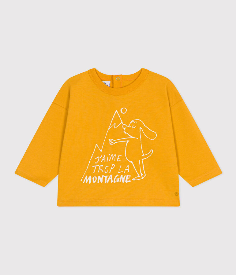 Tee-shirt manches longues en jersey b&eacute;b&eacute; jaune