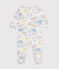 Katoenen pyjama met regenboogprint voor baby's wit MARSHMALLOW/wit MULTICO