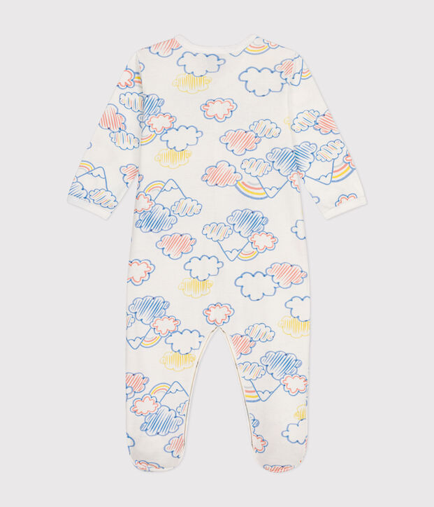 Katoenen pyjama met regenboogprint voor baby's wit/multicouleur