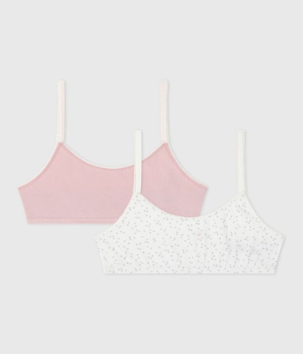 Lot de brassi&egrave;res enfant en coton et &eacute;lasthanne multicouleur